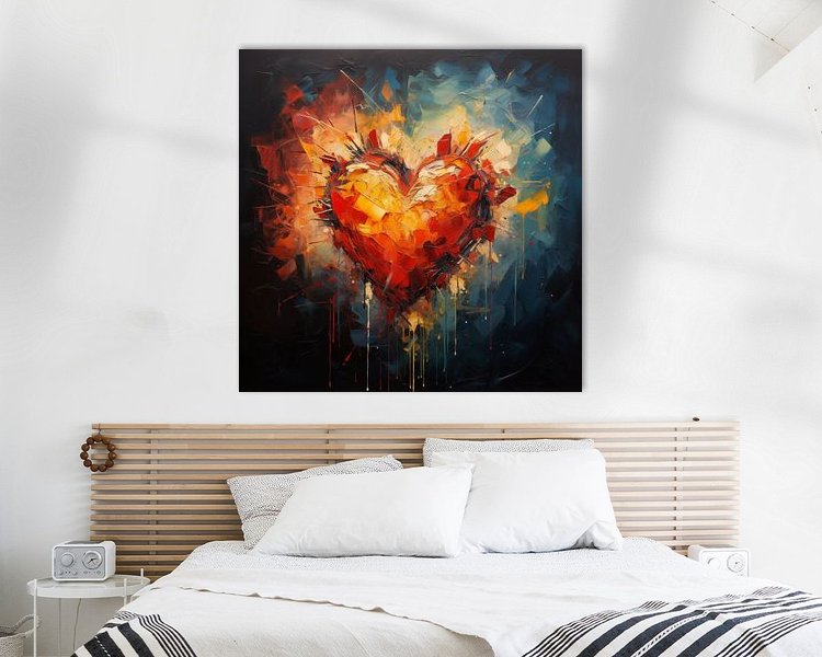 Hart abstract van TheXclusive Art op canvas, behang en meer